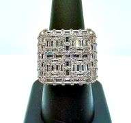 Mens 14 K White Gold Plate Dynamic 6.75 Cttw White VVs1 Lab Simulated Diamond Ring