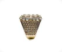Mens 14 K White Gold Plate Dynamic 6.75 Cttw White VVs1 Lab Simulated Diamond Ring