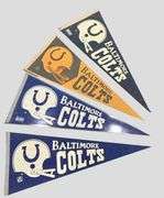 4 extermely collectable Vintage Baltimore Colts  Pennant , 27", one is in sleeve