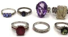 Group lot of Vintage 925 sterling silver rings