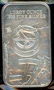 1 Troy Ounce .999 Fine Silver Bar with Prospector Design