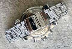 Investment! Showstopper Breitling Super Avenger II Iced Out Custom Made Diamond Watch