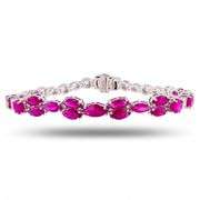 PLATINUM BURMESE RUBY AND DIAMOND BRACELET 11.96 C.T.W.