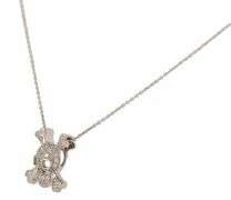 Roberto Coin 0.20ctw Diamond Skull and Crossbones Pendant Necklace in 18K
