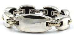 925 Sterling silver Lagos Caviar two tone Panel bracelet