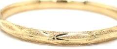 Popular 14K YG Etched Opening Bangle