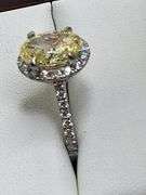 Superb 18KT White Gold 2.07 Carat Certified Fancy Intense Yellow Lab Diamond Ring