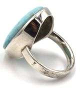 Set of oval turquoise dangle earrings and ring