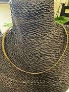 Italian Reversible Flat Omega Chain 925 Sterling Silver Gold Plated 16"