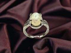 Amazing 5.75 Ct Simulated Color Play Rainbow Opal Ring