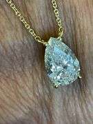 I.G.I CERTIFIED 4.00 CARATS LAB GROWN DIAMOND NECKLACE14K YELLOW GOLD