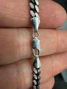 Ruthenium Plated 925 Sterling Silver 4.9mm Miami Cuban Chain Slash Diamond-Cut Italy Necklace 24"