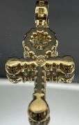 14K YELLOW GOLD 3.50CTW NATURAL DIAMOND ANKH CROSS PENDANT
