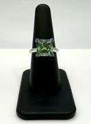 Extrordinary 9.5 Ct Russian Color Change Lab Created Alexandrite Princess Cut Ring