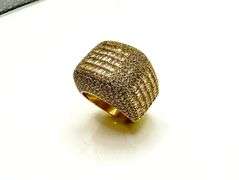 Men's Dynamic 14 Kt Yellow Gold Plate 5.85 Cttw Simulated Diamond Ring