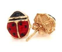 14kt Yellow gold Lady bug stud earrings