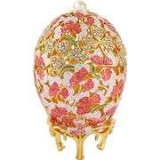 Hand-Painted Rhinestones Enamel Egg Trinket Box