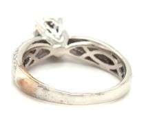 14kt White gold 0.55ctw diamond cluster engagement ring