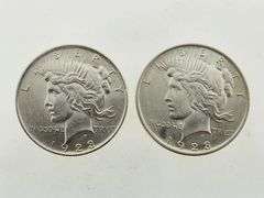 (2) 1923 Silver Peace Dollars