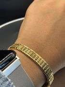 Vintage Italian-Style 14k Gold 6-Row Woven Articulated Bracelet (26.5g)