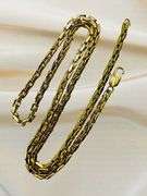 Huge 41.6 Gram 14 Kt Gold Plated Byzantine Rolo Link Chain Necklace