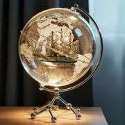 Illuminated World Globe with Metal Stand