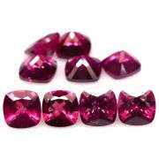 Outstanding 6.24ct set of cushion cut Rhodolite Garnets! Untreated!
