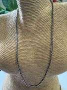 Sterling Silver Black Rhodium Plated Prism Diamond-Cut Franco Chain 2.5mm 925 Italy 18"