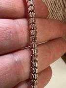 Sterling Silver 2-Tone Rose Gold Plated Diamond-Cut Bead Tube Chain 4mm 925 Italy 18"