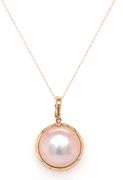 14kt Yellow gold mabe pearl pendant on chain