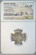 Original NGC Ch VF Emperor Caracalla (as Caesar) Roman Silver Denarius, 198-217 AD