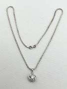 Italian 925 Sterling Silver Infinity Love Knot CZ Pendant with Rope Chain Necklace