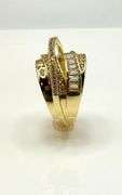 Sparkling 14 K Yellow Gold Plate  CZ Single Band Trendy Stack Look Ring