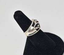 Sterling Silver Black Onyx Gemstone Dome Ring