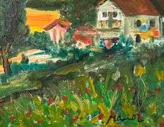 Gorgeous oil on canvas by Manor Shadian Manor Shadian Farm Pasture