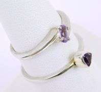 2 Sterling Silver Amethyst Rings