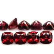 Outstanding 6.60ct set of cushion cut Rhodolite Garnets! Untreated!