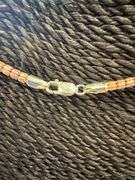 Sterling Silver 2-Tone Rose Gold Plated Diamond-Cut Bead Tube Chain 4mm 925 Italy 18"