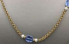 Vintage Avon gold plated pearl and glass necklace