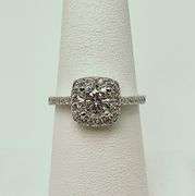 Dazzling 14 Kt White Gold Plate 2.85 Ctw  Amber Ice Fire Moissanite Ring