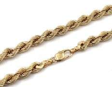 14kt Yellow gold Silk Rope chain necklace