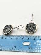 925 Sterling Silver Ancient Coin Drop Earrings