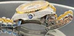 ROLEX REF R16013 STAINLESS STEEL 10K GOLD DIAMOND WATCH 9.5CT