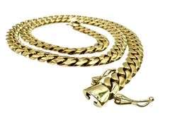 Huge 204.2 Grams 14 Kt Yellow Gold Plate Cuban Curb Link Chain Necklace