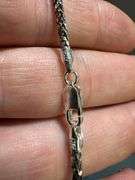Sterling Silver Black Rhodium Plated Prism Diamond-Cut Franco Chain 2.5mm 925 Italy 18"