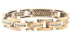 18KT White Gold Princess Cut Diamond Link Bracelet 8.25 Inches with Certificate