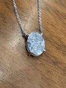I.G.I CERTIFIED 14K White Gold Solitaire Oval Diamond NECKLACE