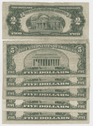 6 Assorted 1928 & 1934 Series $2 and $5 Small Size Notes in circ