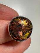 Sterling Silver 925 One of a Kind Dichroic Glass Ring Size 7
