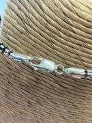 Sterling Silver 2-Tone Black Rhodium Plated Diamond-Cut Bead Tube Chain 4mm 925 Italy 18"
